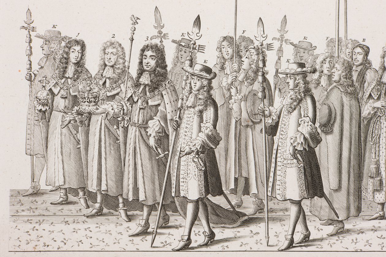 Procesja koronacyjna Jakuba II autorstwa Francis Sandford