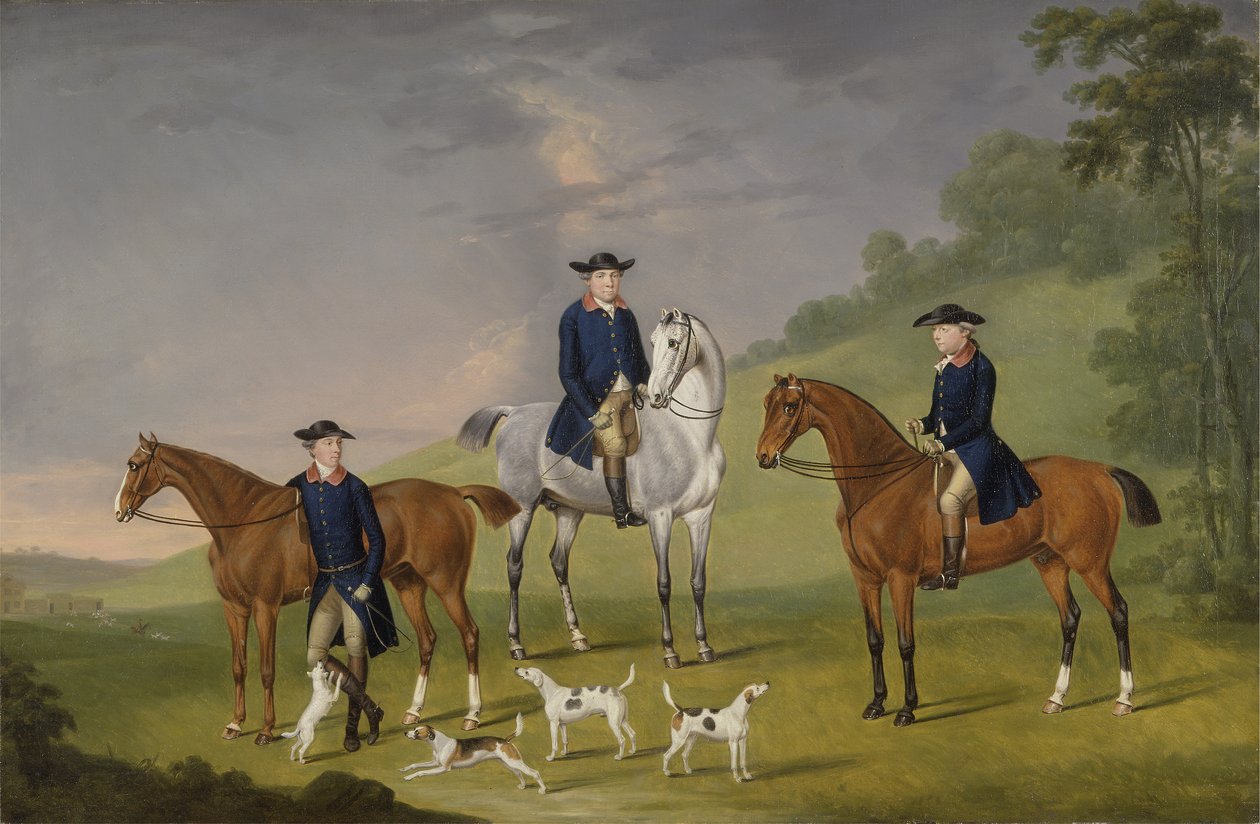 John Corbet, Sir Robert Leighton i John Kynaston ze swoimi końmi i psami autorstwa Francis Sartorius