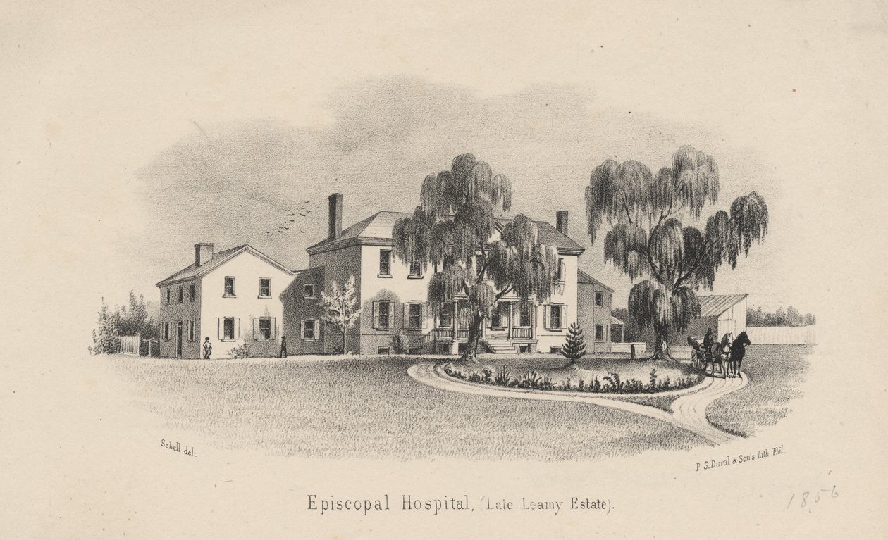Szpital Episkopalny, lito P.S. Duval i Syn, 1856 autorstwa Francis Schell