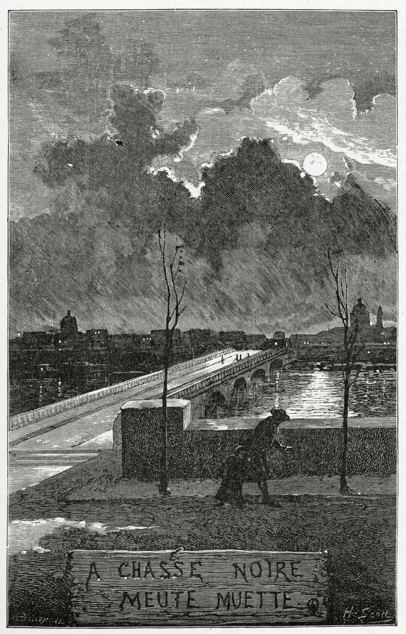 Ilustracja z Les Misérables, XIX w. (rycina bw) autorstwa Francis & Scott, Henry Fowke