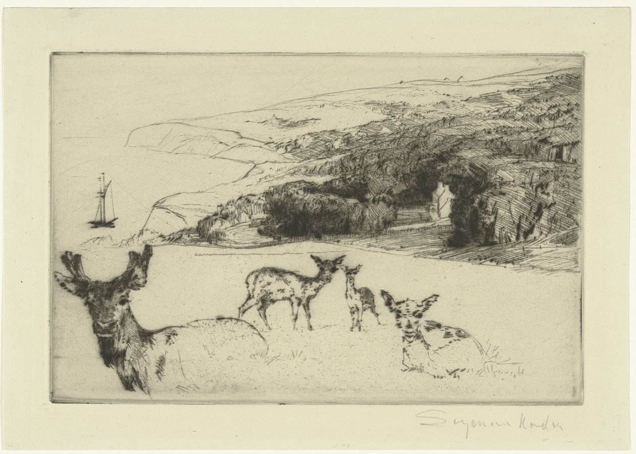 Dwór Newtonów autorstwa Francis Seymour Haden (Sir) (signed by artist)