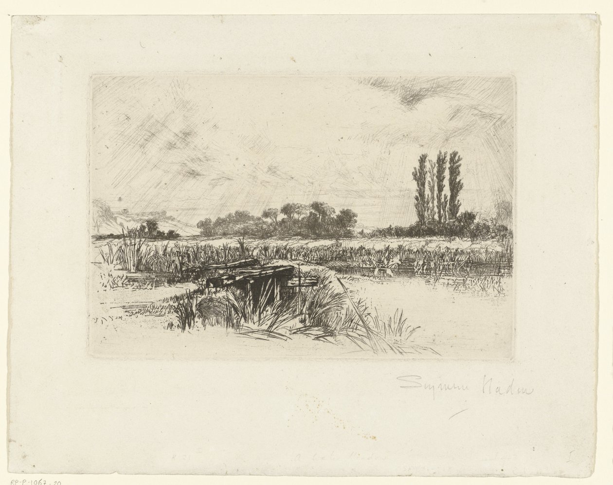 teren zalewowy Łąka wodna autorstwa Francis Seymour Haden (Sir) (signed by artist)