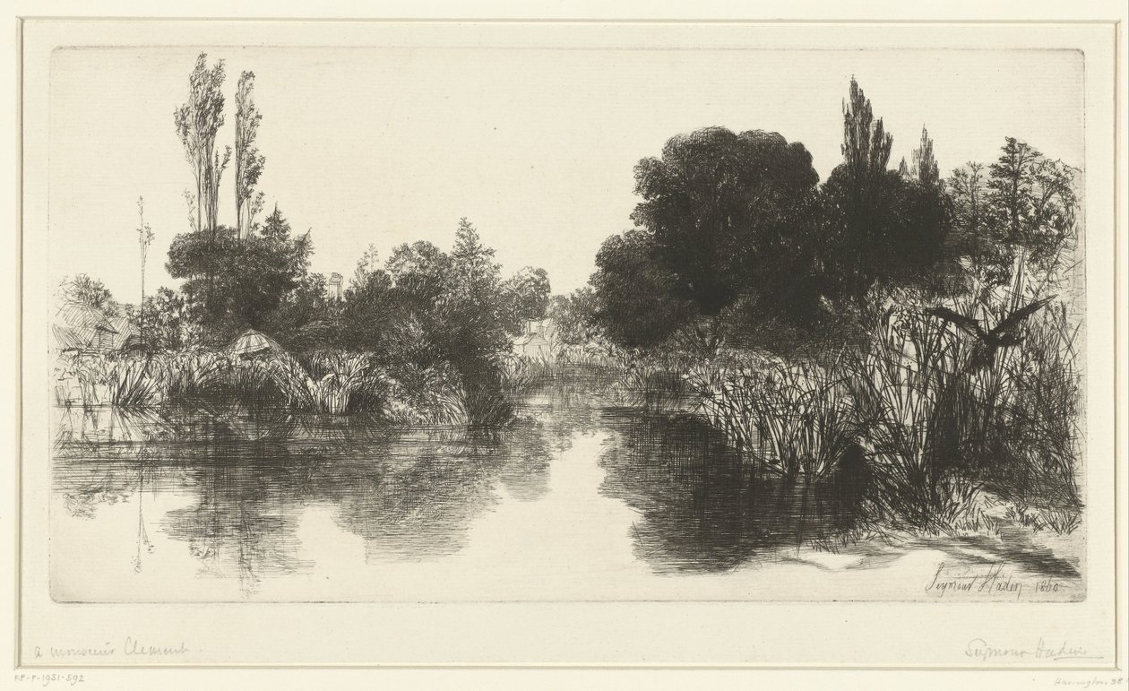 Oczko wodne Staw Shere Mill autorstwa Francis Seymour Haden (Sir) (signed by artist)