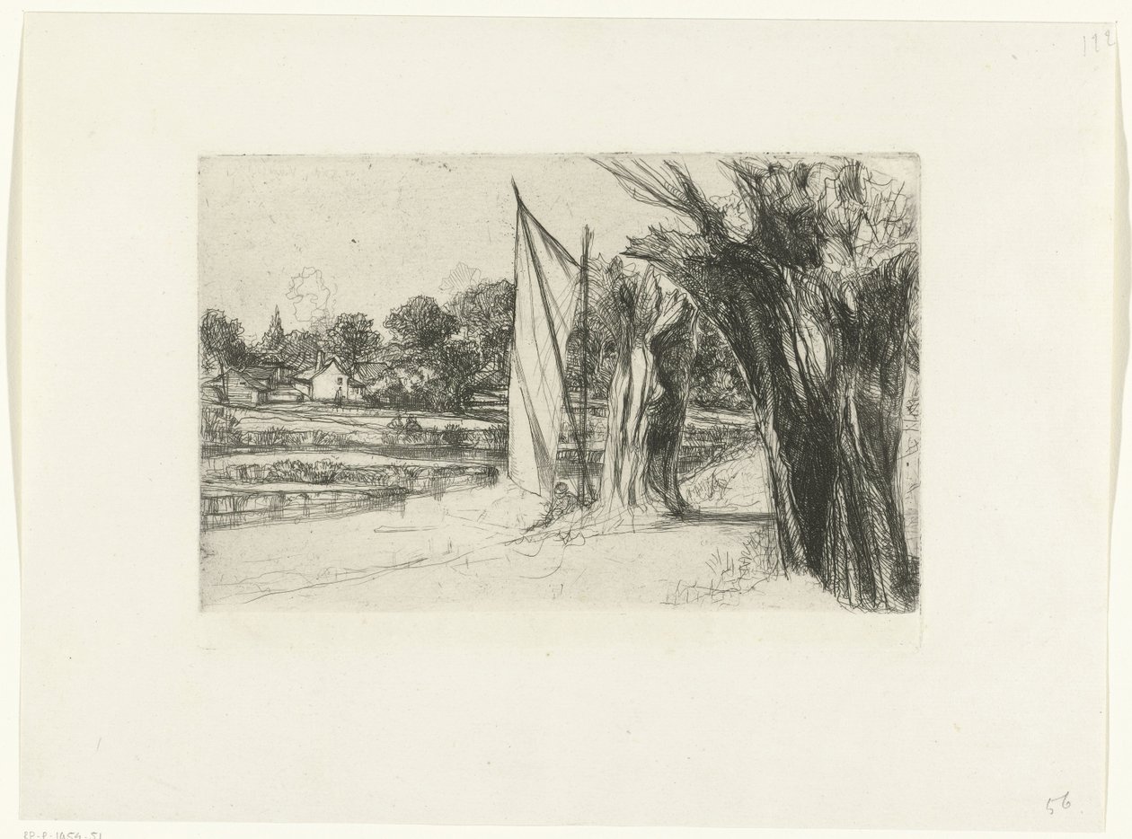 Tamiza Ditton Thames Ditton - z żaglem autorstwa Francis Seymour Haden (Sir)