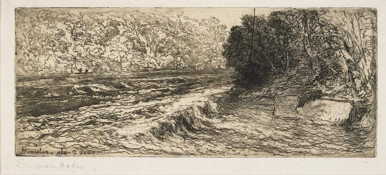 Prawdopodobne miejsce na łososia, 1889 autorstwa Francis Seymour Haden
