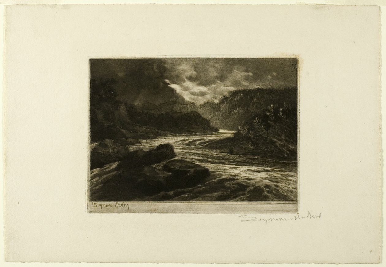 Łososia Rzeka, nr II autorstwa Francis Seymour Haden