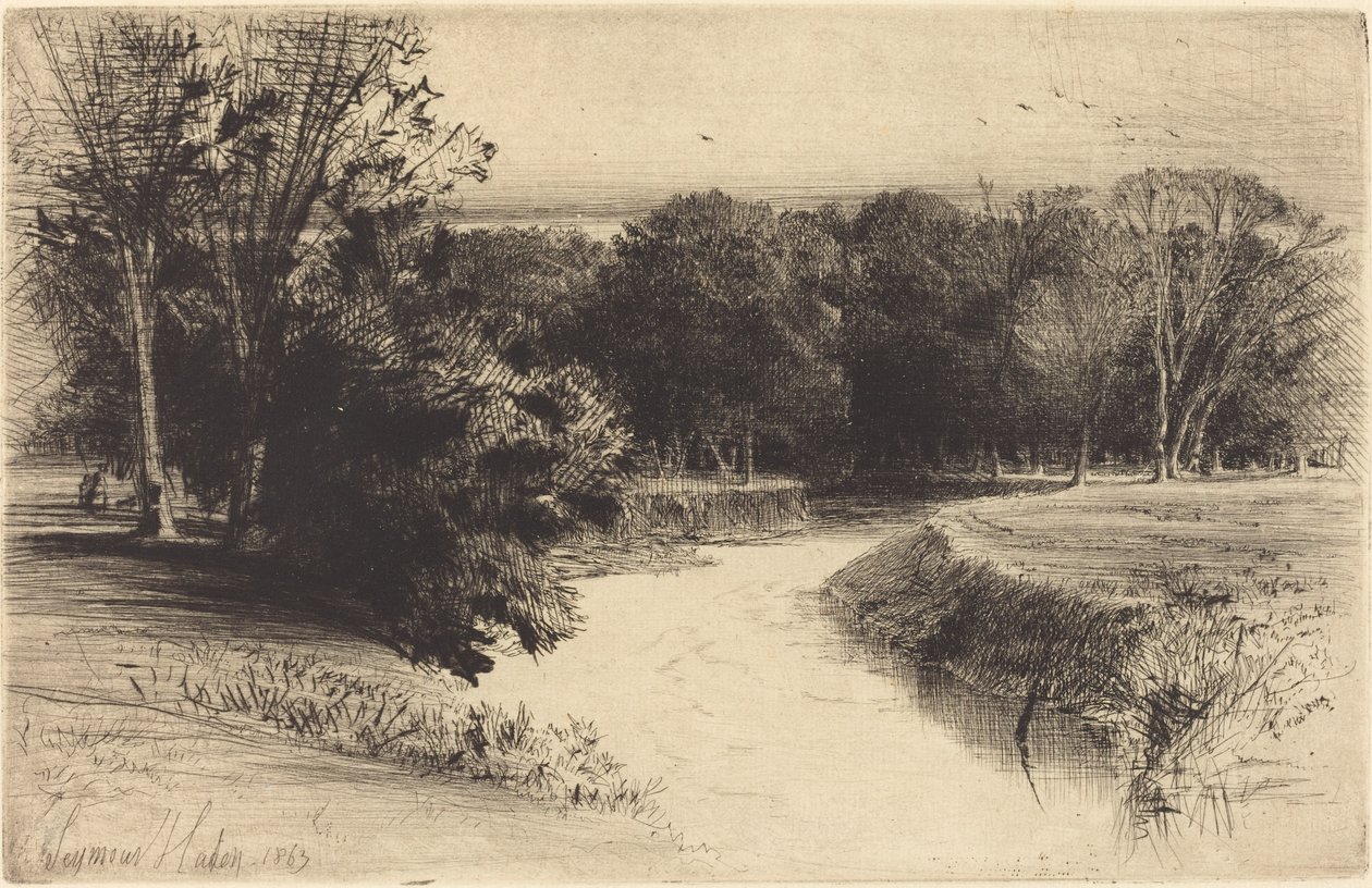 Zachód słońca w Irlandii autorstwa Francis Seymour Haden