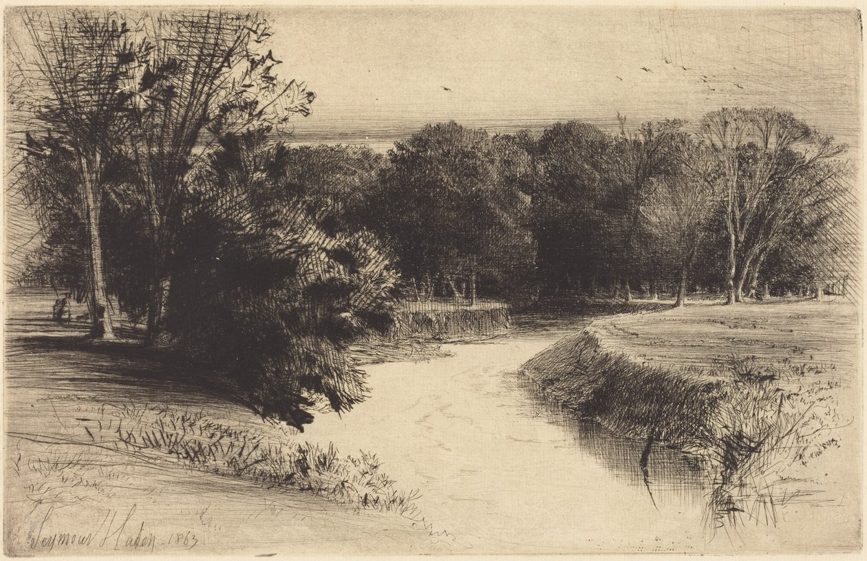 Zachód słońca w Irlandii autorstwa Francis Seymour Haden