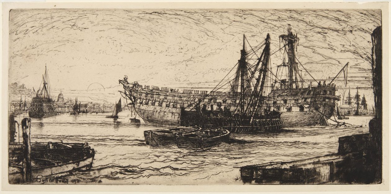 Rozbiórka „Agamemnona” autorstwa Francis Seymour Haden