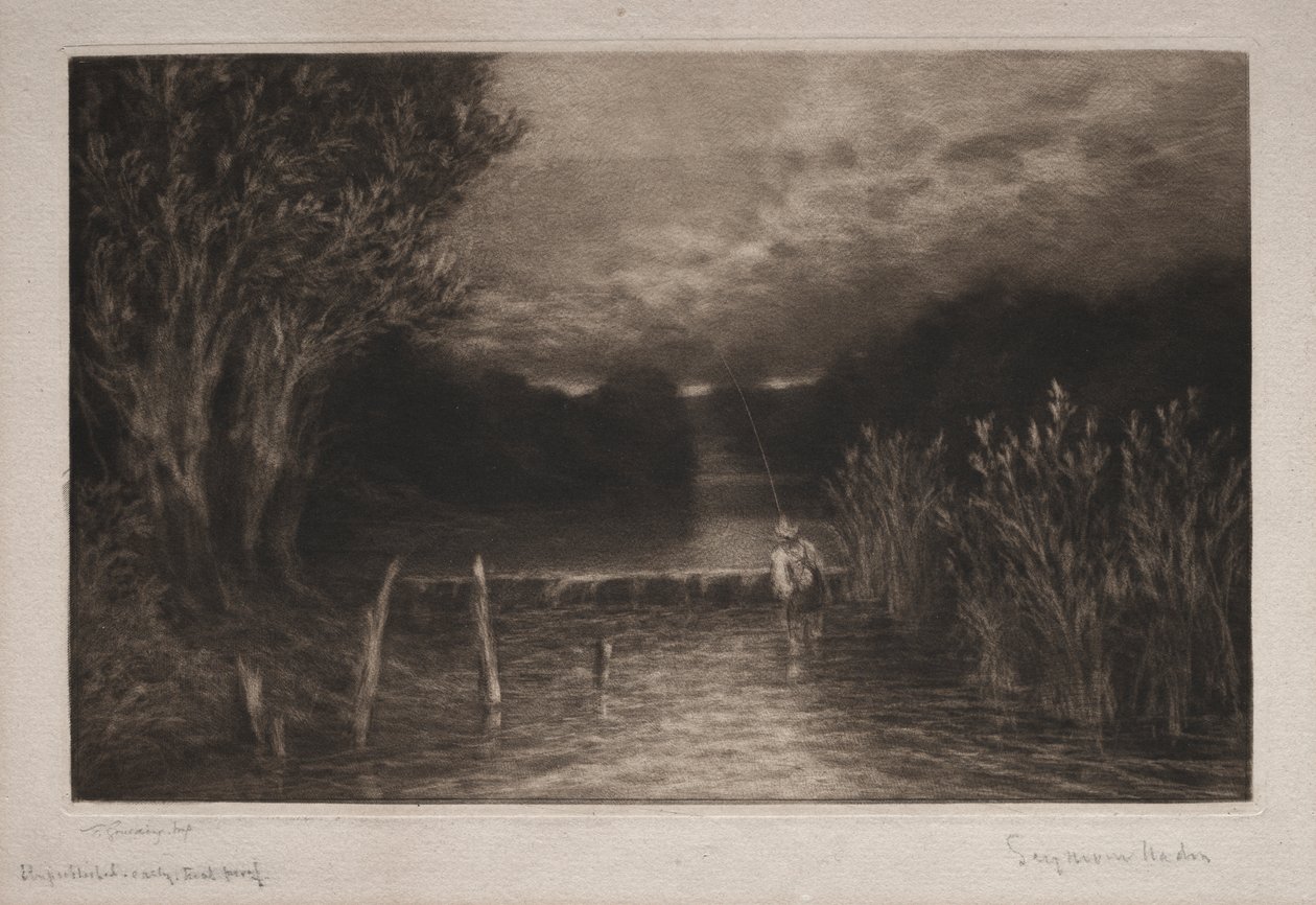 Łowienie lipienia autorstwa Francis Seymour Haden