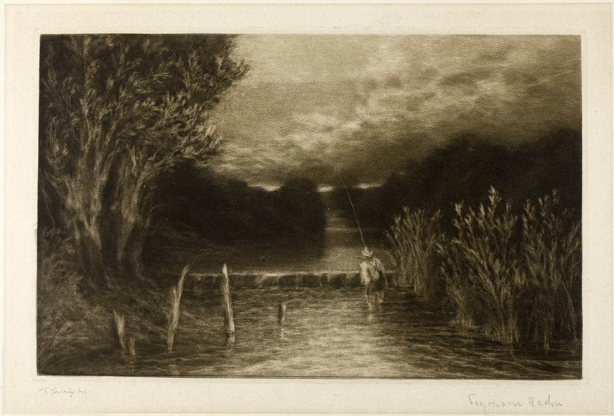 Łowienie lipienia autorstwa Francis Seymour Haden