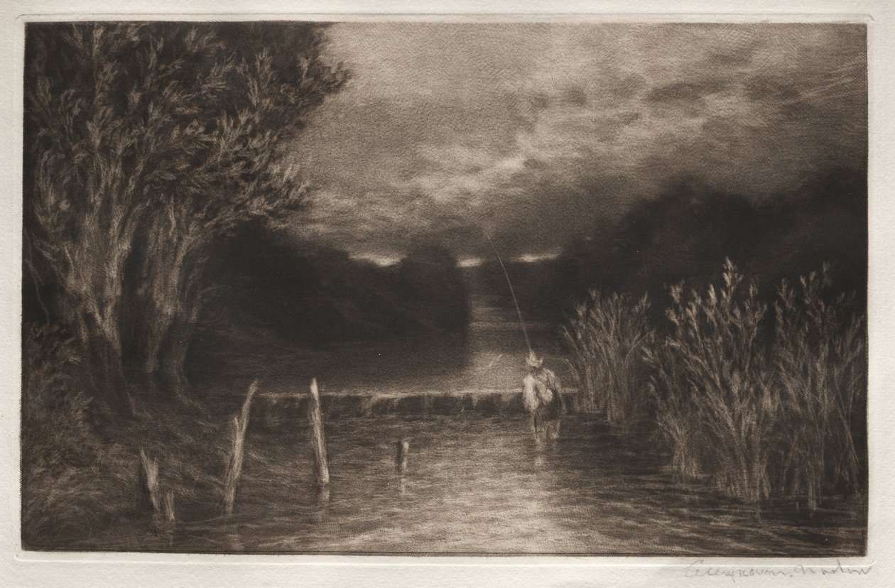 Łowienie lipienia, 1897. autorstwa Francis Seymour Haden