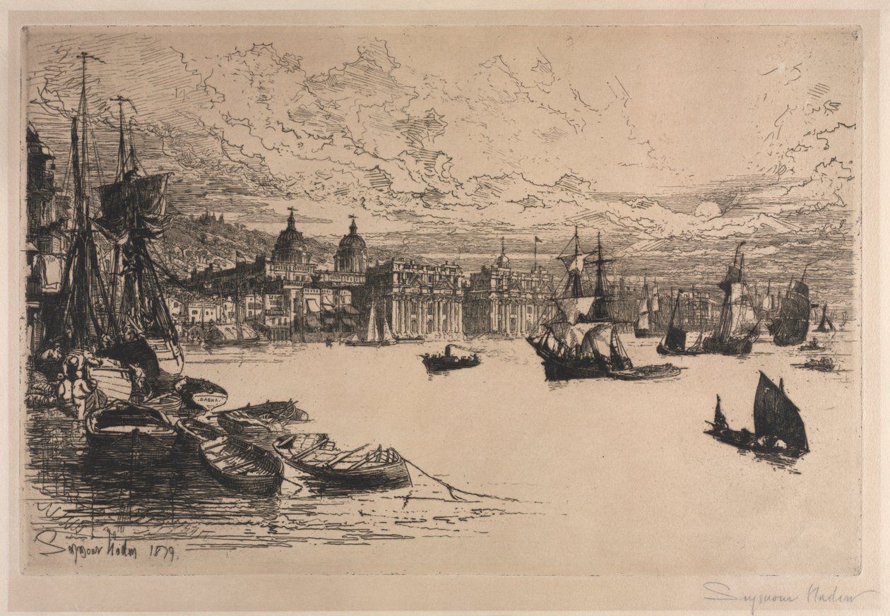 Greenwicz. autorstwa Francis Seymour Haden