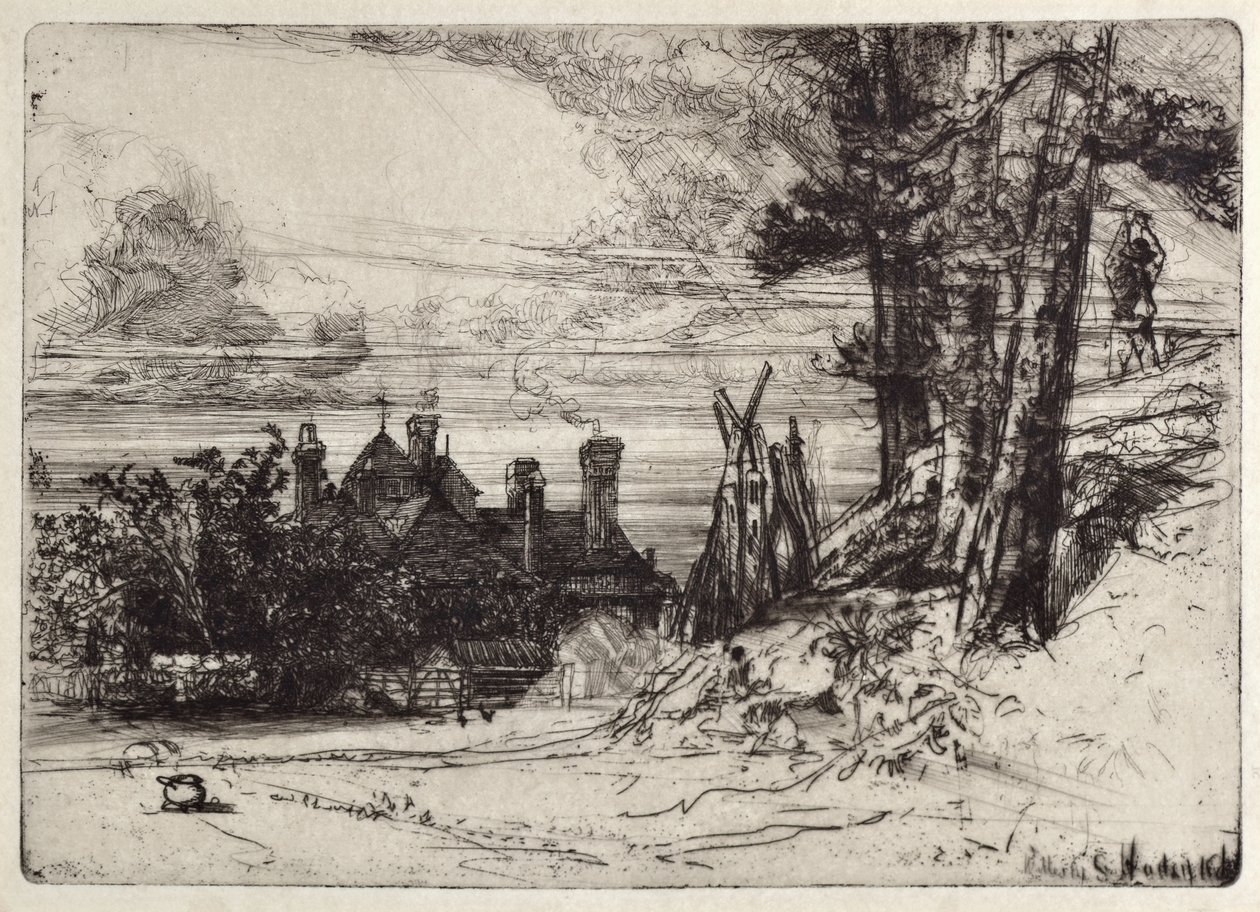 Dom Horseleya w Willesley autorstwa Francis Seymour Haden