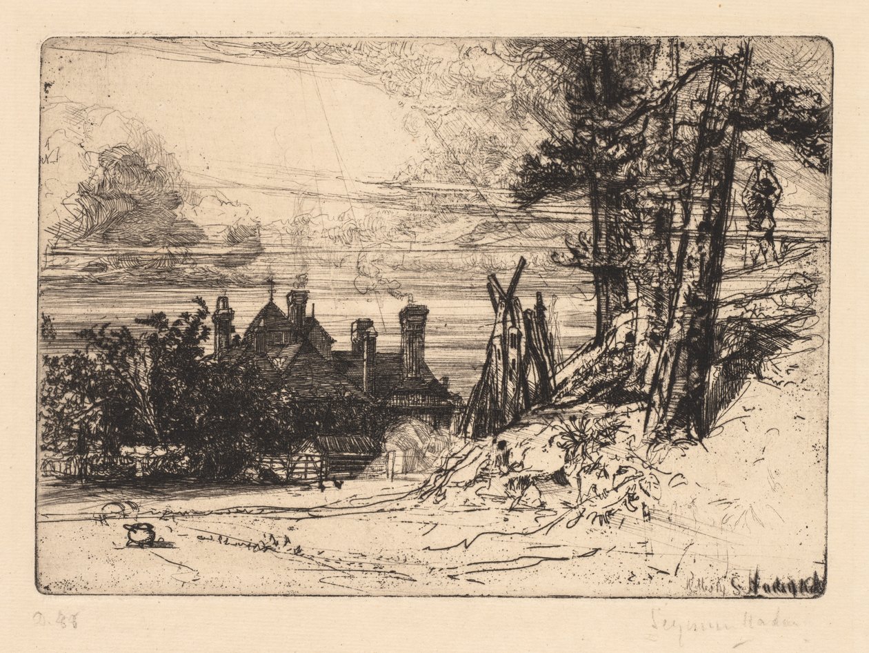 Dom Horsleya w Willesley autorstwa Francis Seymour Haden