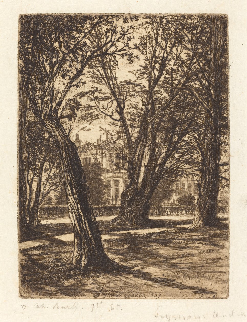 Ogrody Kensington (Mały Talerz) autorstwa Francis Seymour Haden