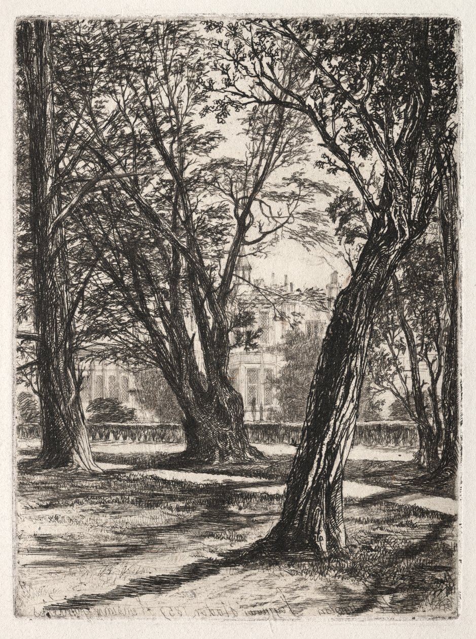 Ogrody Kensington (Mały Talerz) autorstwa Francis Seymour Haden