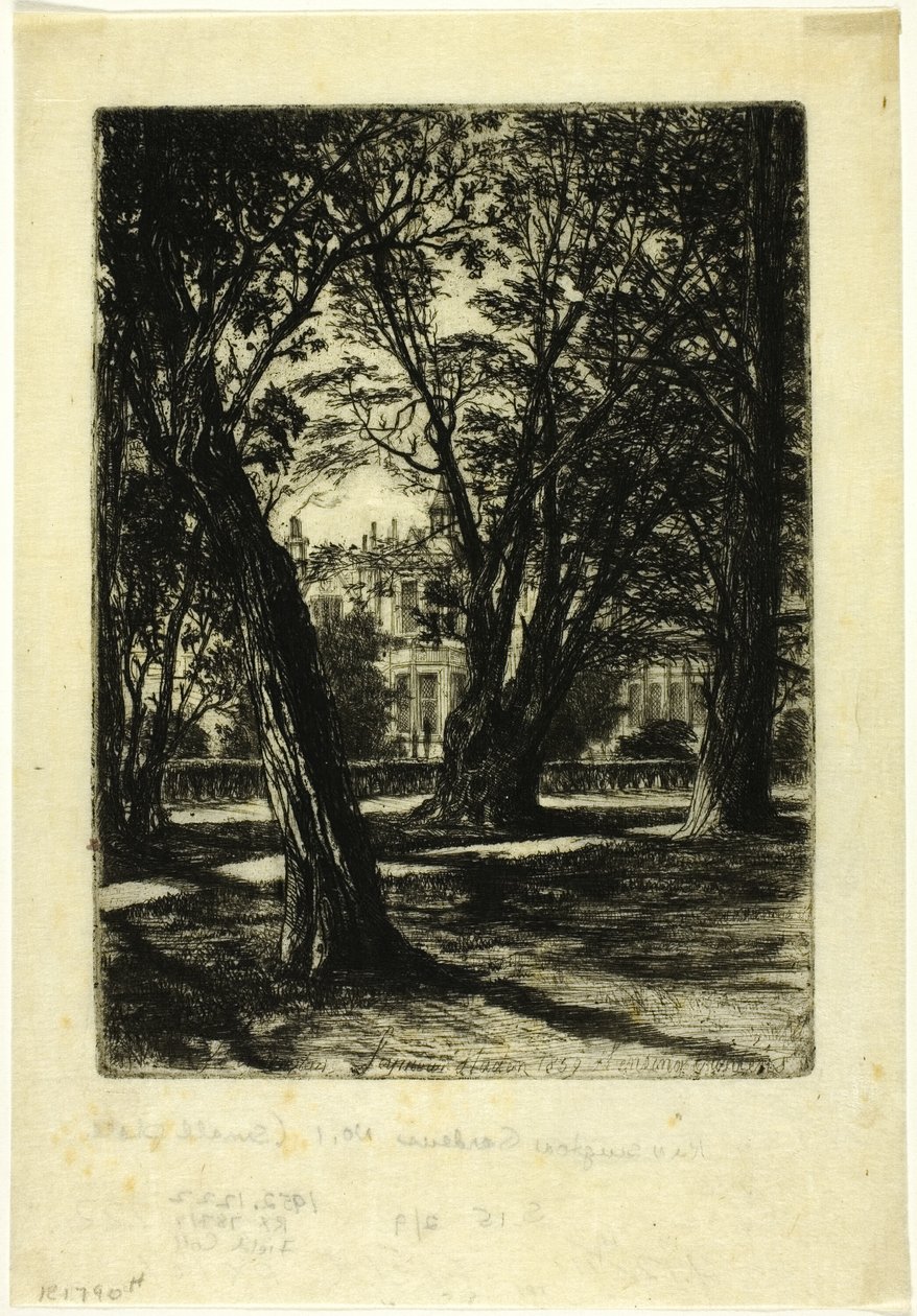 Kensington Gardens, nr I (mały talerz) autorstwa Francis Seymour Haden
