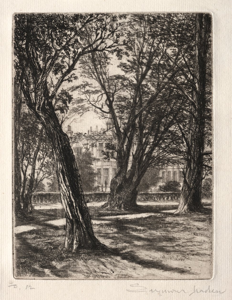 Kensington Gardens Mały talerz, 1859. autorstwa Francis Seymour Haden