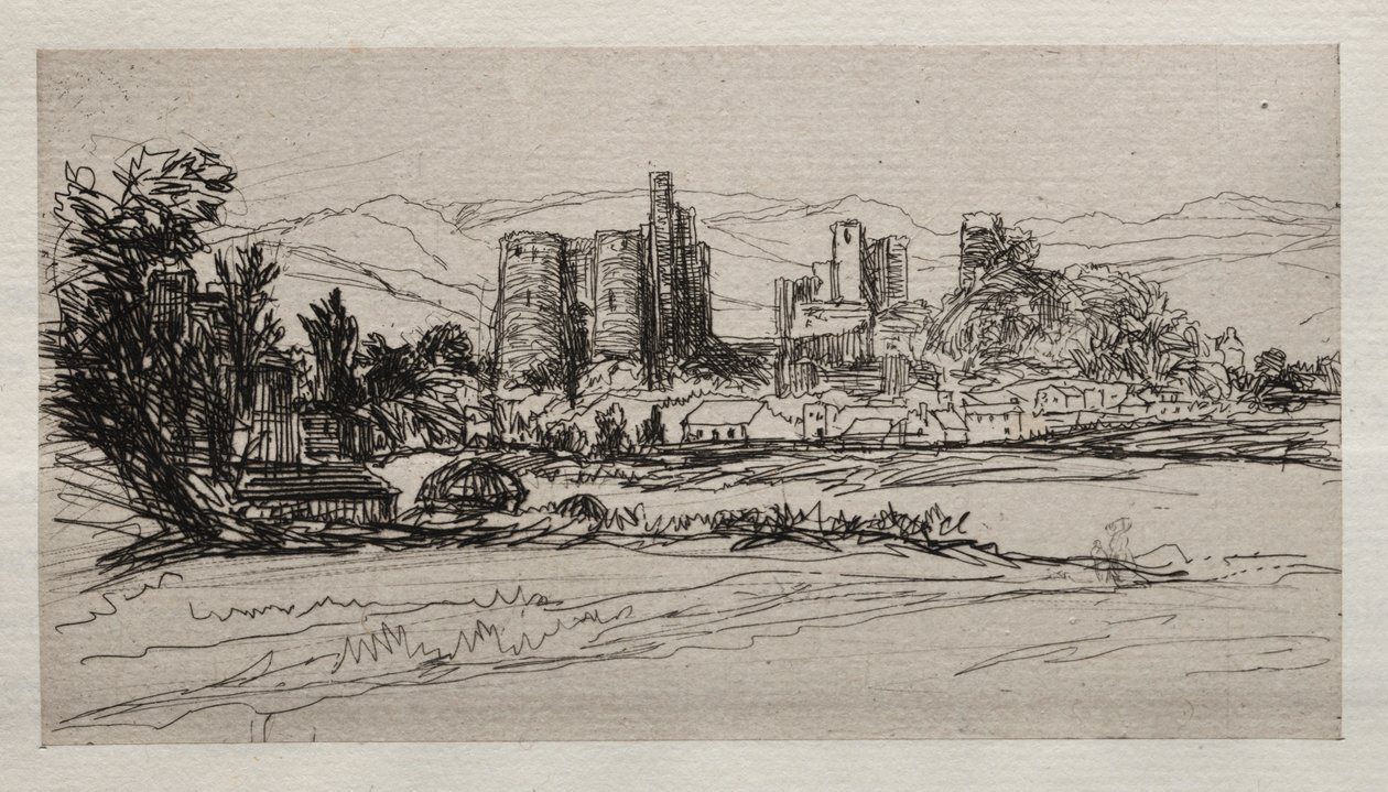Zamek Kidwelly. autorstwa Francis Seymour Haden