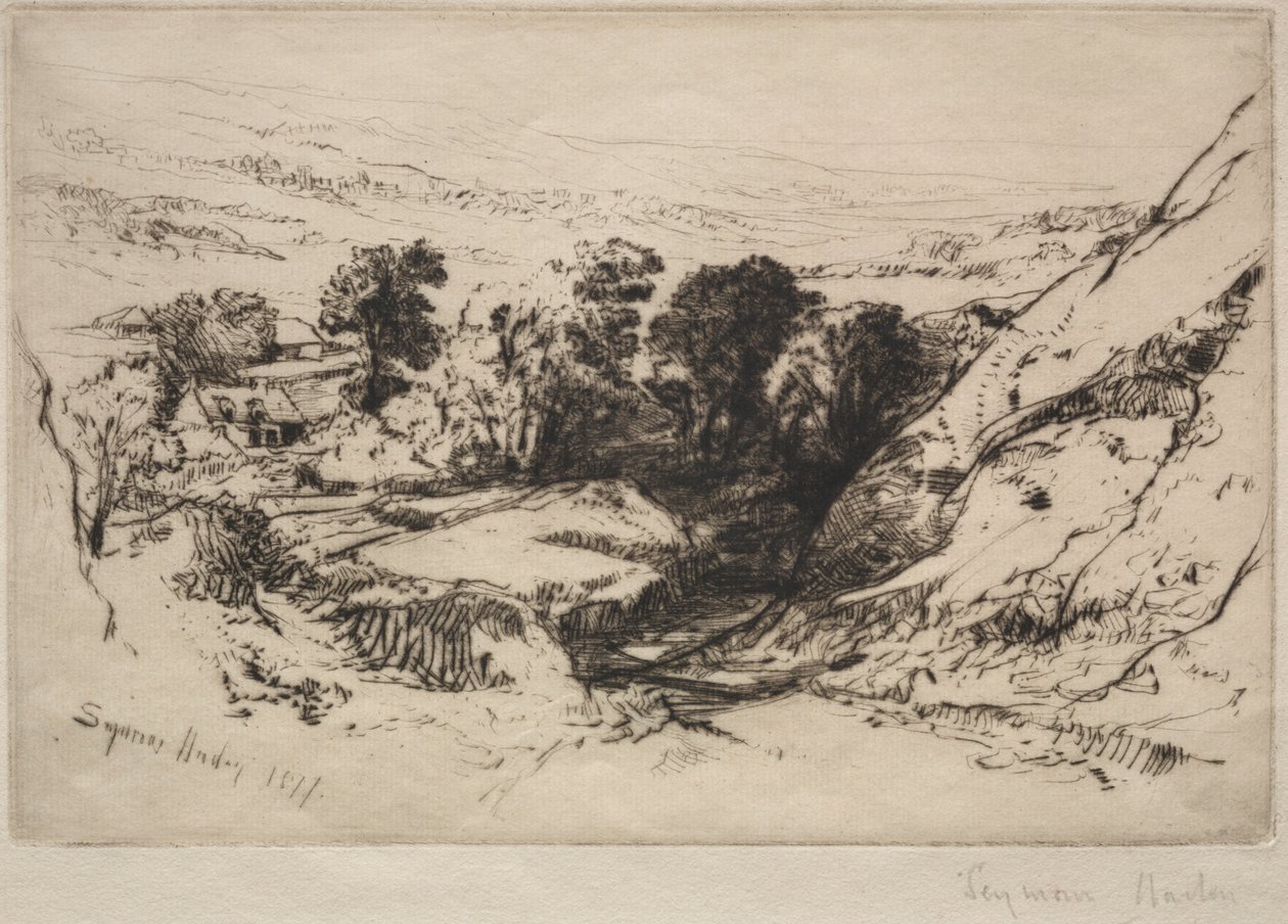 Dziewięć kurhanów w dół, 1877. autorstwa Francis Seymour Haden