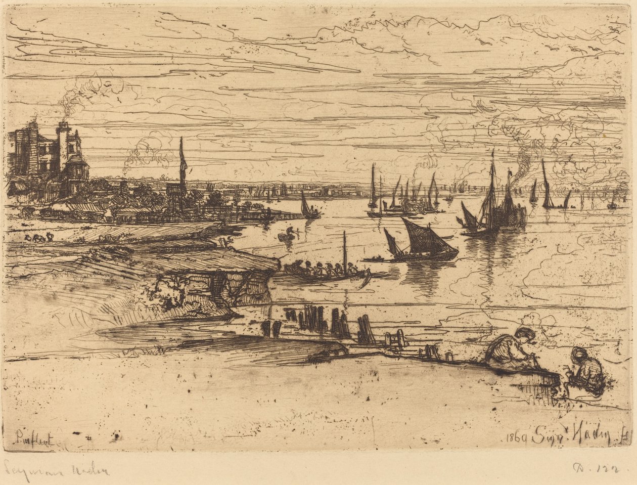 Naprzeciwko gospody, Purfleet autorstwa Francis Seymour Haden