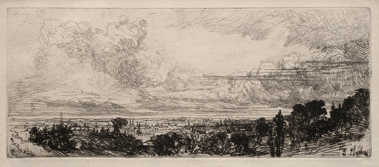 Z okna nauki. autorstwa Francis Seymour Haden