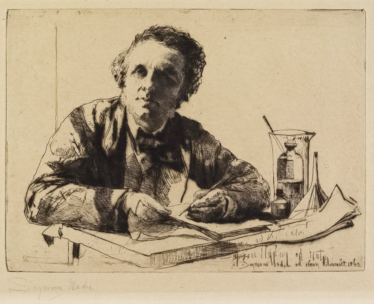 Portret Francisa Seymoura Hadena (nr 2) (podczas akwaforty), 1862 autorstwa Francis Seymour Haden