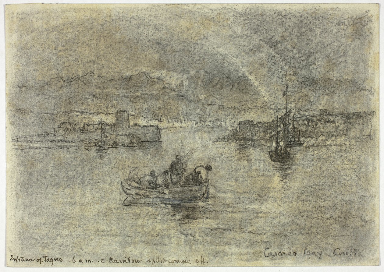 Tęcza nad zatoką Cascais, Sintra, Portugalia autorstwa Francis Seymour Haden