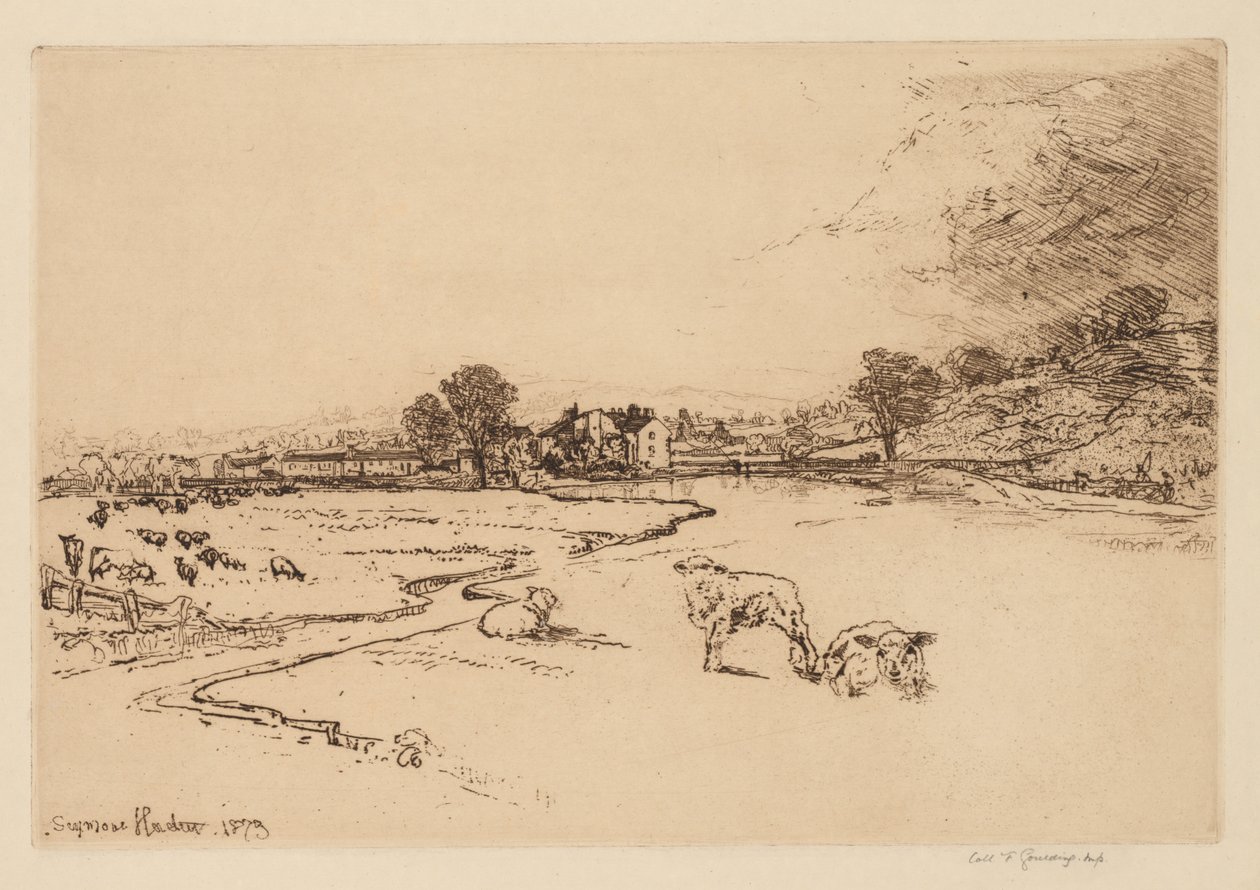 Opactwo Sawley autorstwa Francis Seymour Haden