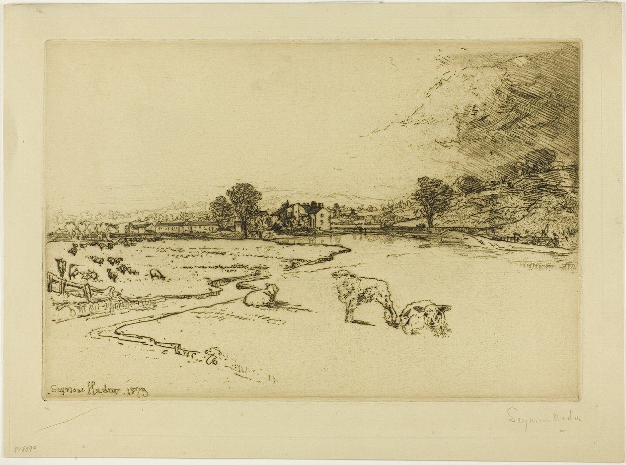 Opactwo Sawley autorstwa Francis Seymour Haden