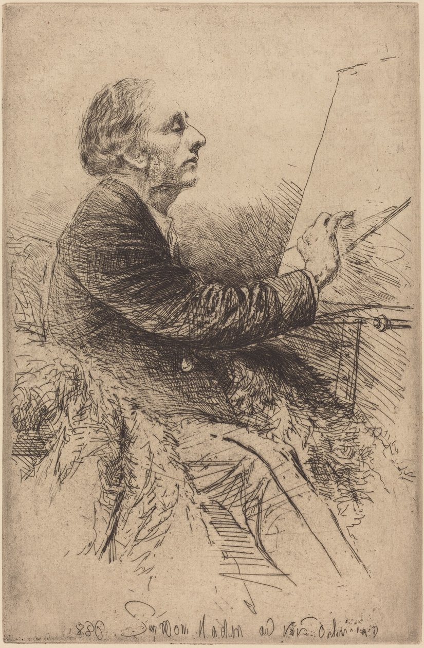 Autoportret przy sztaludze autorstwa Francis Seymour Haden