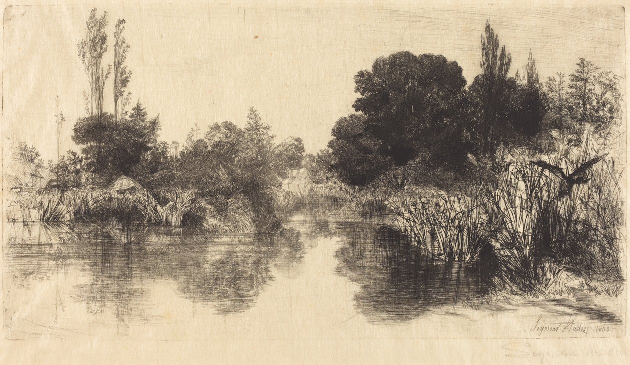 Shere Mill Pond (Większy Talerz) autorstwa Francis Seymour Haden