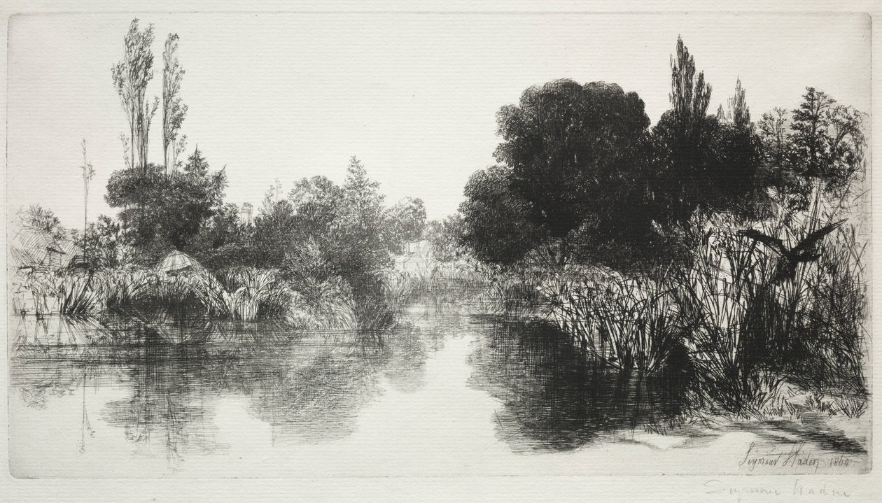 Shere Mill Pond, nr 11 The Large Plate, 1860 i późniejsze. autorstwa Francis Seymour Haden