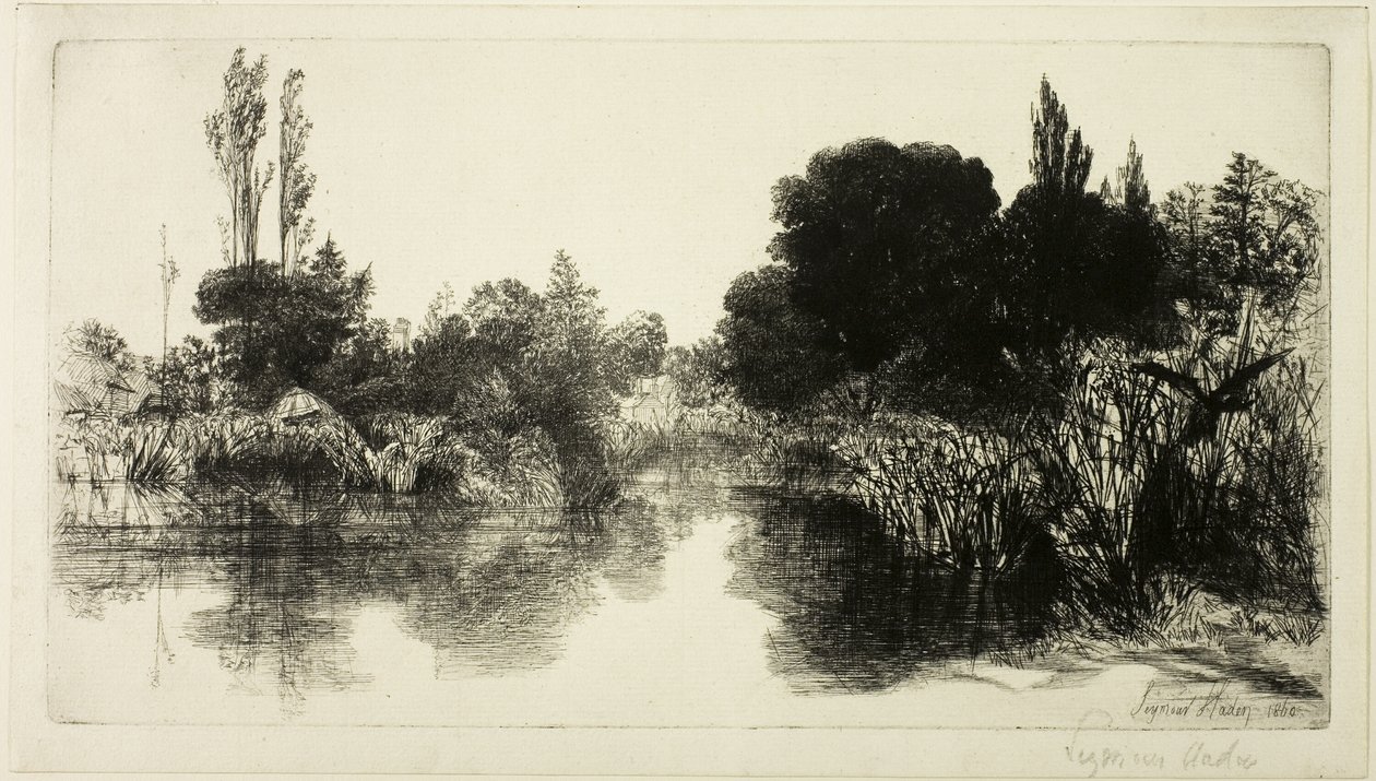 Shere Mill Pond, nr II (duża płyta) autorstwa Francis Seymour Haden