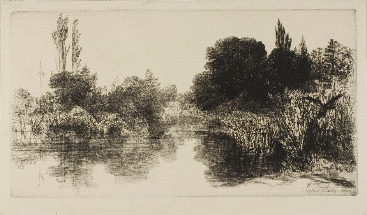 Shere Mill Pond, nr II (duża płyta) autorstwa Francis Seymour Haden