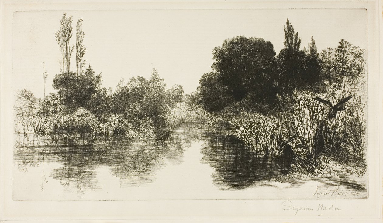 Shere Mill Pond, nr II (duża płyta) autorstwa Francis Seymour Haden