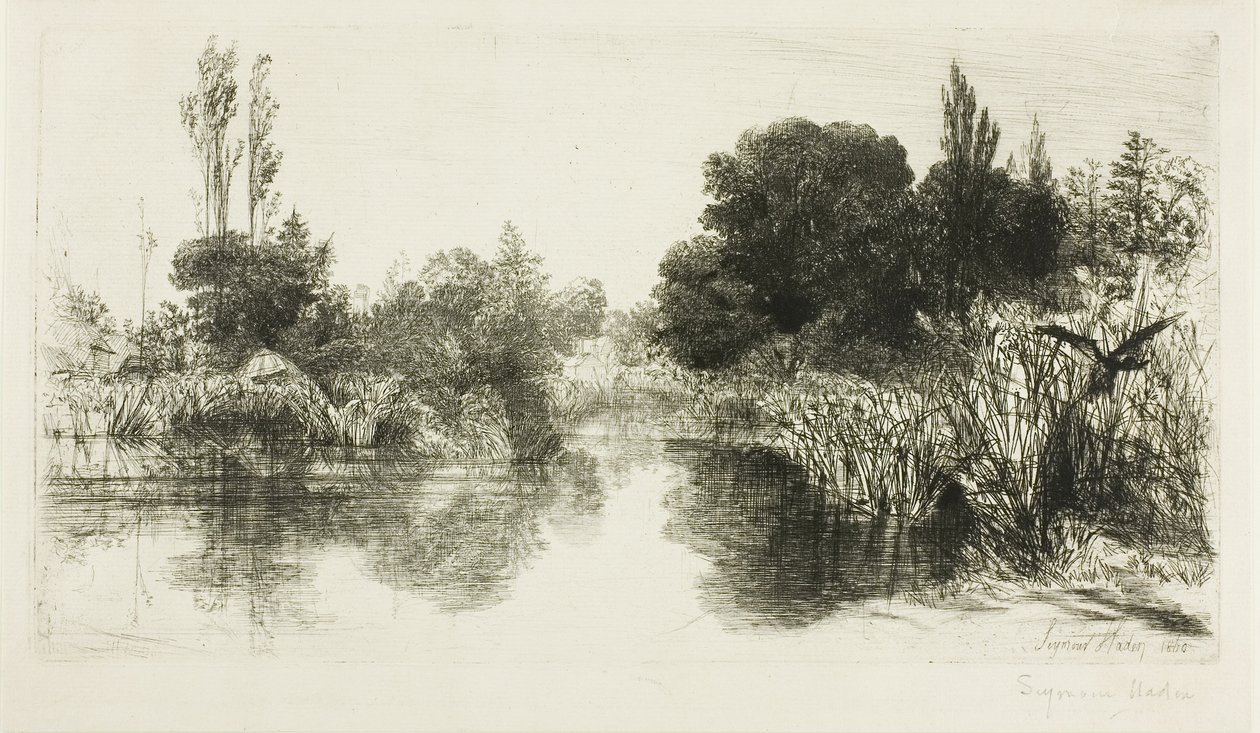 Shere Mill Pond, nr II (duża płyta) autorstwa Francis Seymour Haden