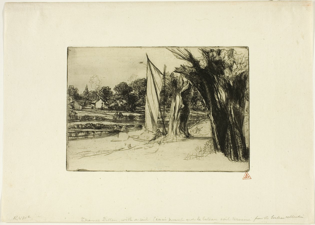 Thames Ditton-z żaglem autorstwa Francis Seymour Haden
