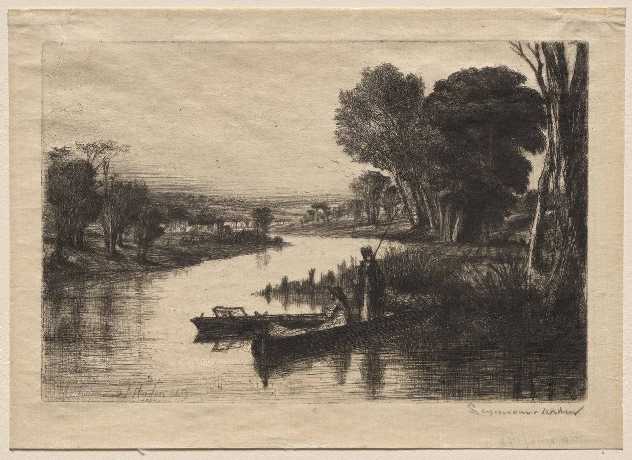 Rybacy z Tamizy (Pierwszy Talerz) autorstwa Francis Seymour Haden