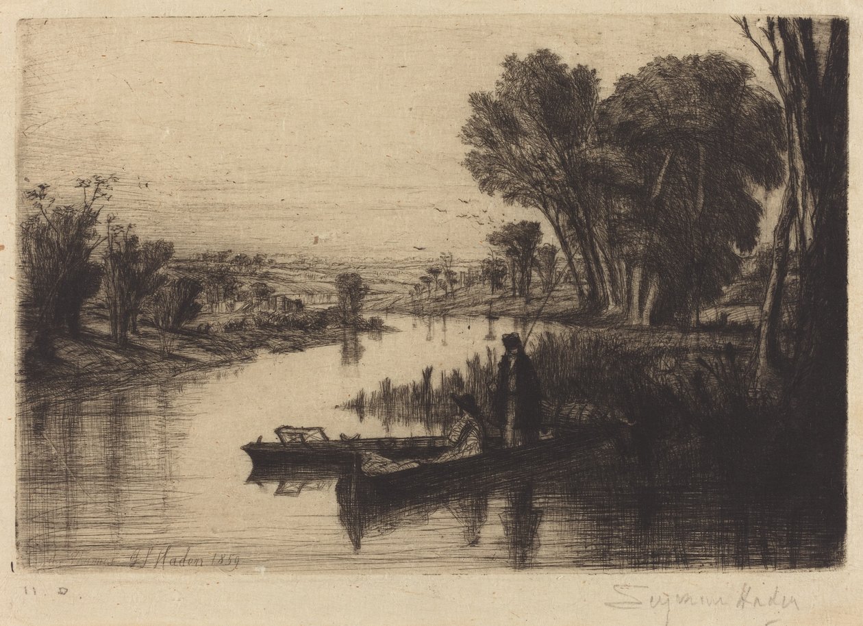 Rybacy z Tamizy autorstwa Francis Seymour Haden