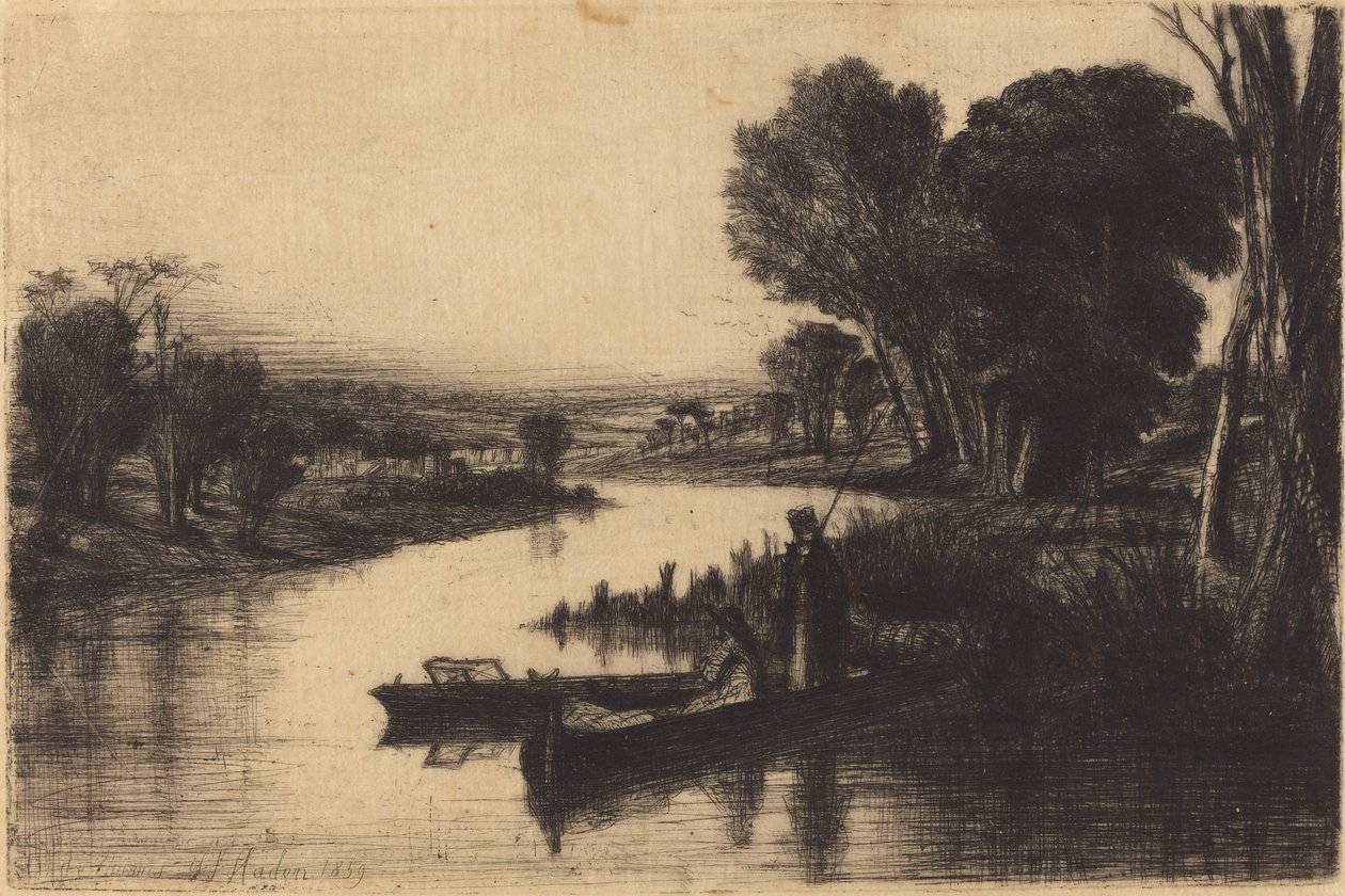 Rybacy z Tamizy autorstwa Francis Seymour Haden