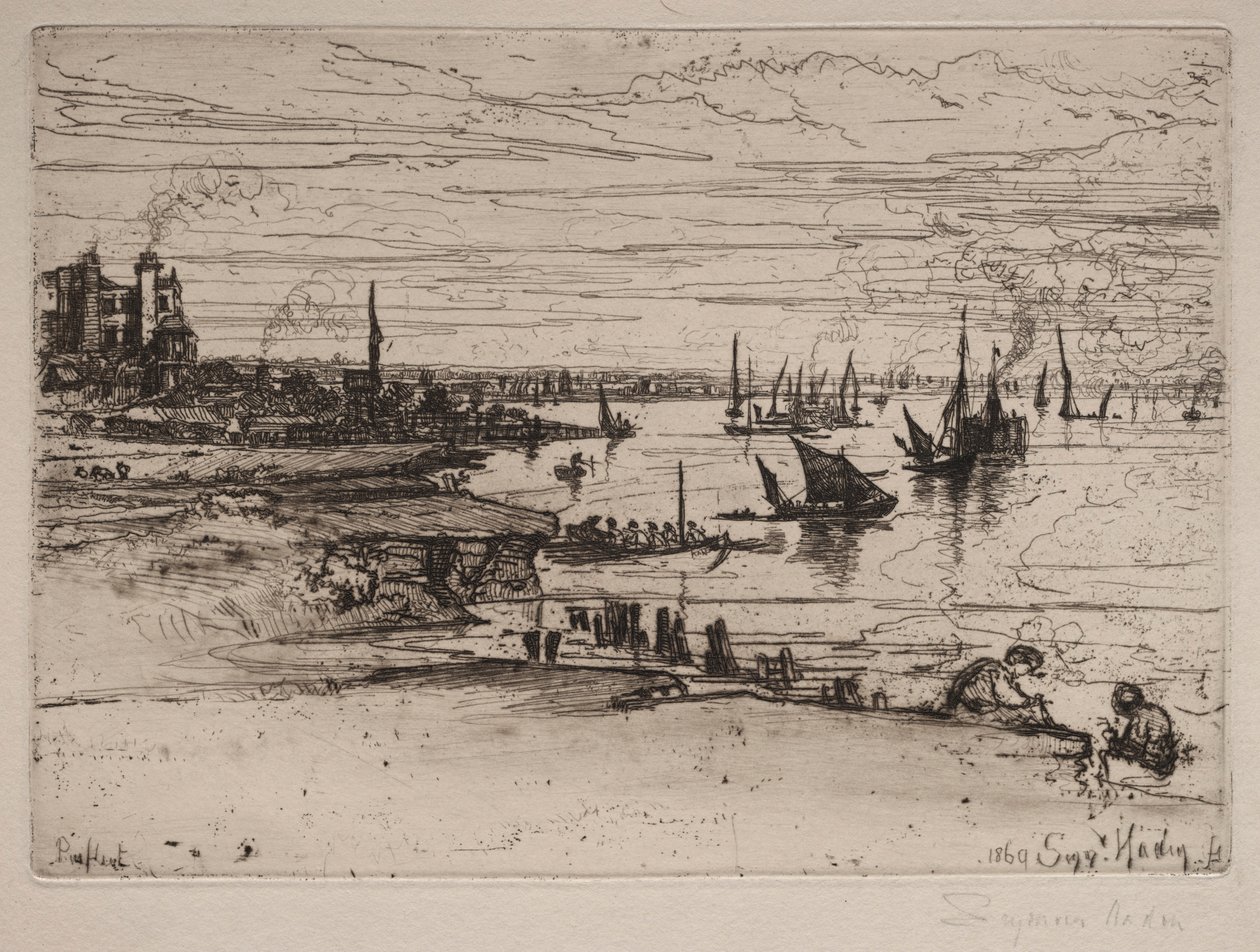 Karczma, Purfleet, 1869. autorstwa Francis Seymour Haden