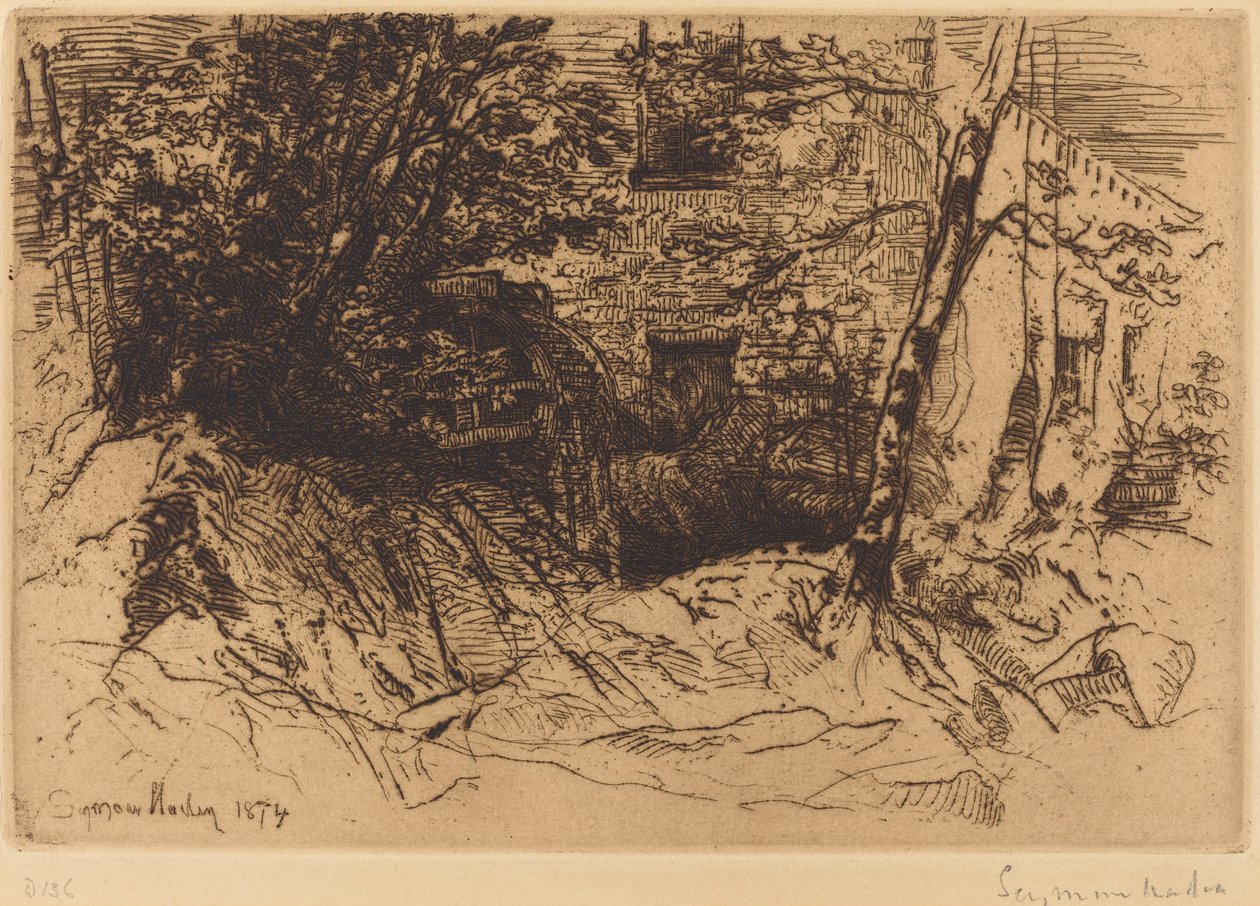 Koło młyńskie autorstwa Francis Seymour Haden