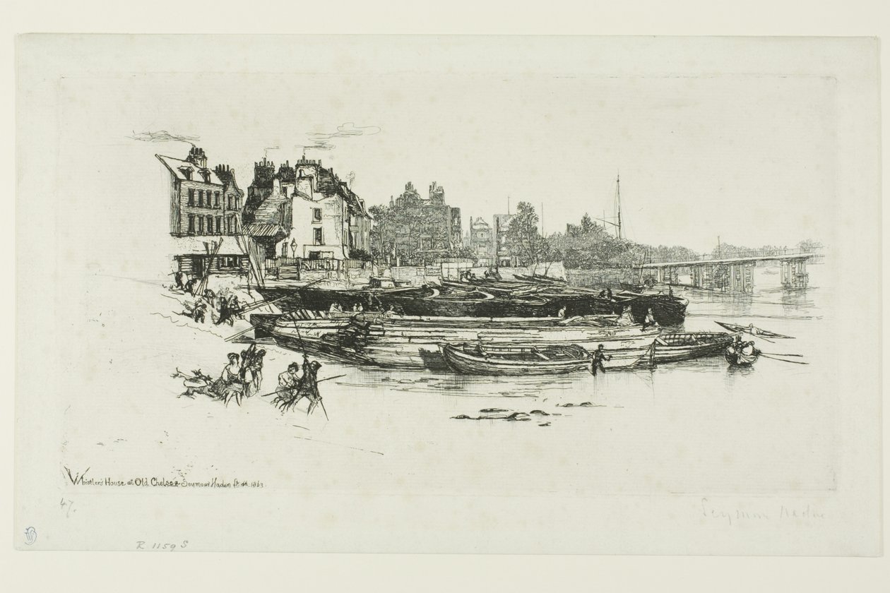 Dom Whistlera, Chelsea autorstwa Francis Seymour Haden