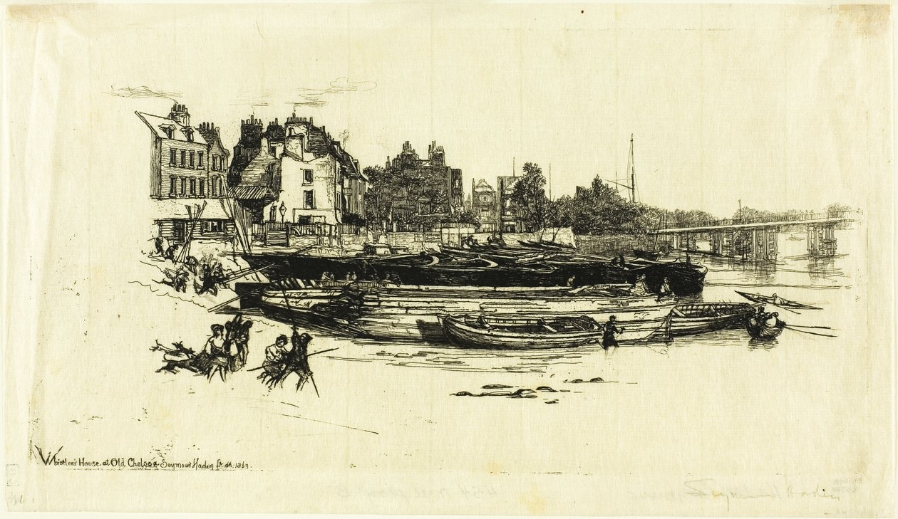 Dom Whistlera, Old Chelsea autorstwa Francis Seymour Haden