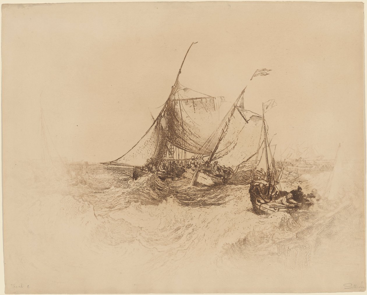 Molo w Calais autorstwa Francis Seymour Haden after Joseph Mallord William Turner