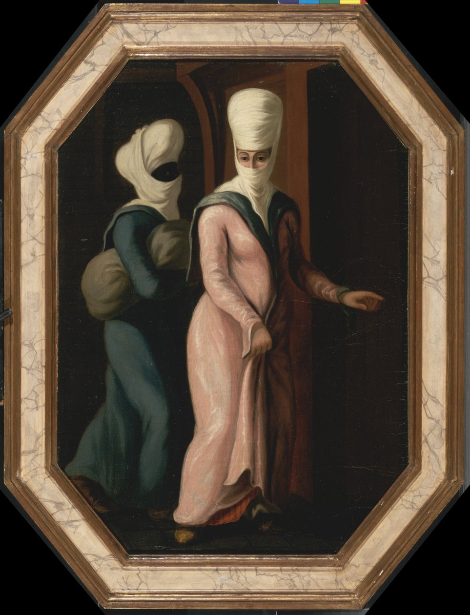 Turecka dama idąca z niewolnicą do łaźni, ok. 1760 autorstwa Francis Smith