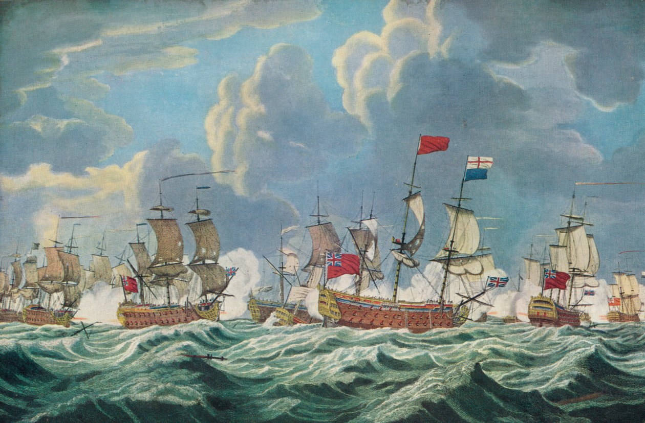 Bitwa nad zatoką Quiberon, c1765 autorstwa Francis Swaine
