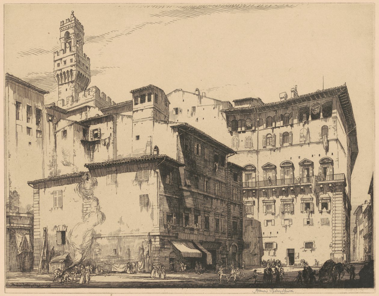 Municipio, Florencja autorstwa Francis Sydney Unwin